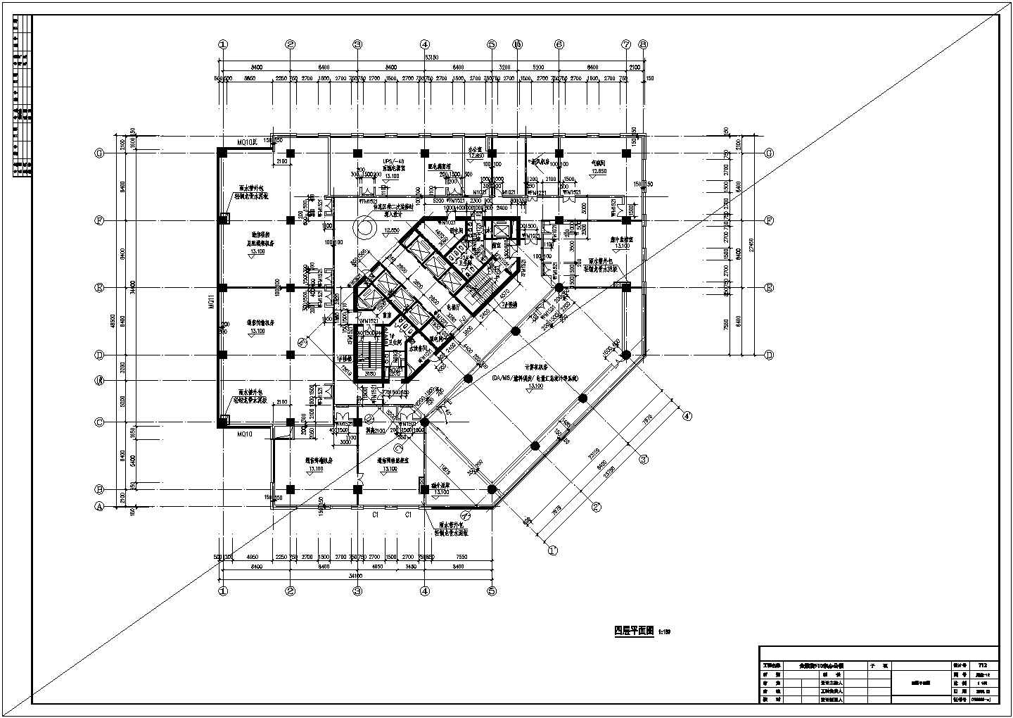 四层平面图(F10建筑施工图)