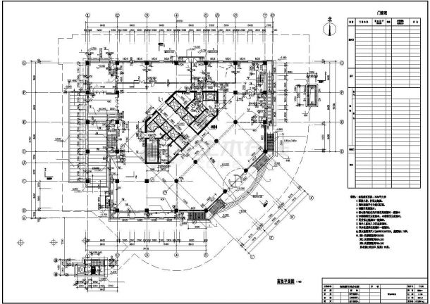 某地区综合楼建筑首层平面图(F10建筑施工图)-图一