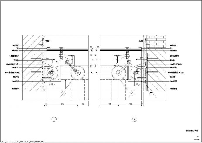 钢玻璃走廊结构施工cad图，共11张_图1