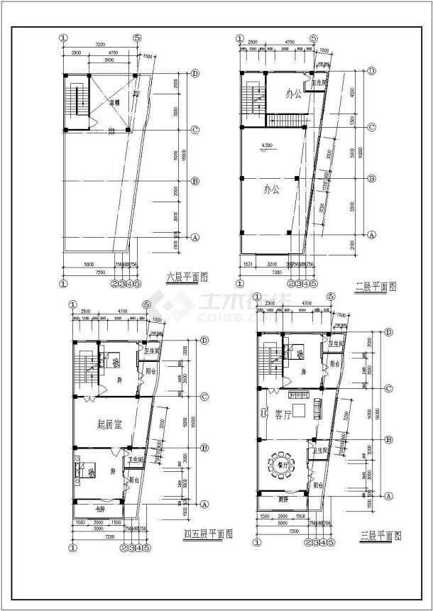 某框架结构住宅楼结构设计施工图-图二