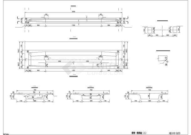 某现浇预应力箱形连续梁桥上部构造通用图-图二