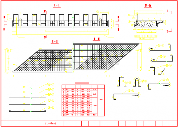 某桥梁6m标准板梁通用设计图纸（多张）-图一