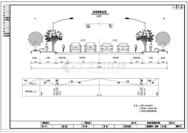 30m宽城市次干道工程全套施工图（50张 道路 管线等）-图一