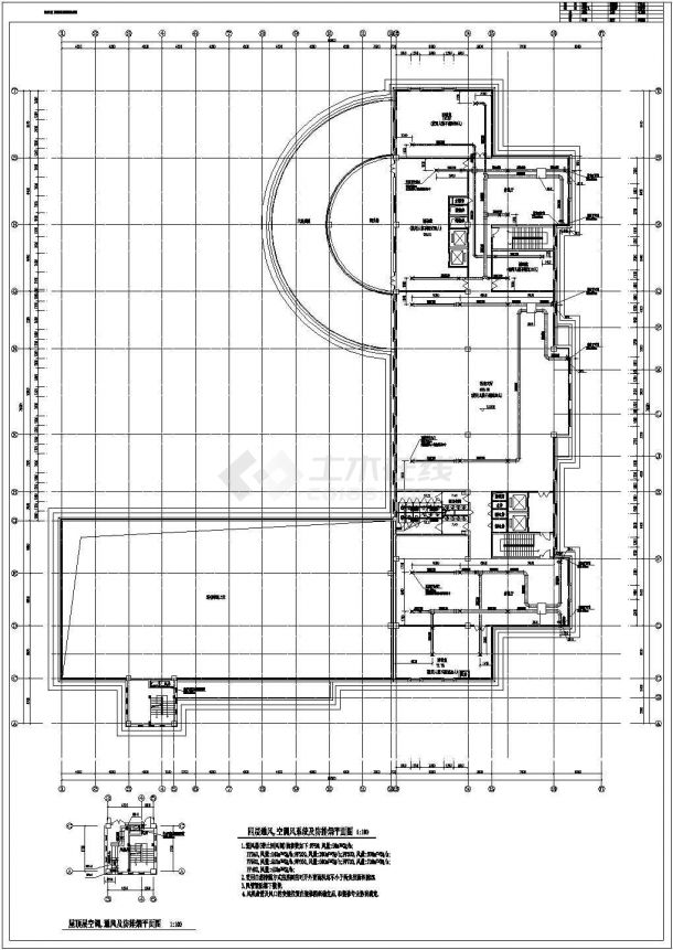 某4层住宅区会所建筑通风空调及采暖系统设计施工图-图一