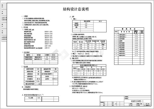 某钢框架综合楼结构设计施工图-图二