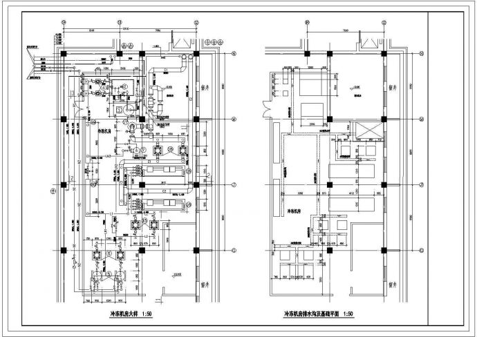 某5层办公楼空调通风系统设计施工图（冷冻机房 消防泵房）_图1