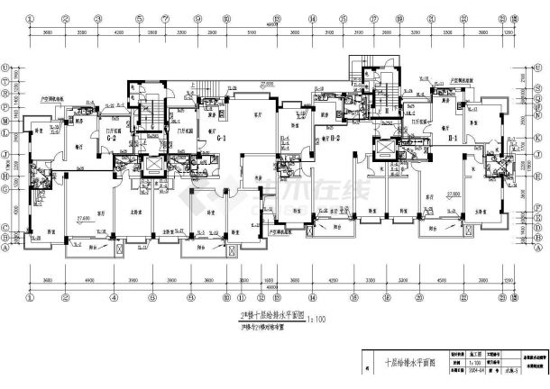 某地上十一层住宅给排水设计图（含设计说明）-图一