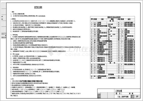 某三层单体别墅电气设计施工图-图一