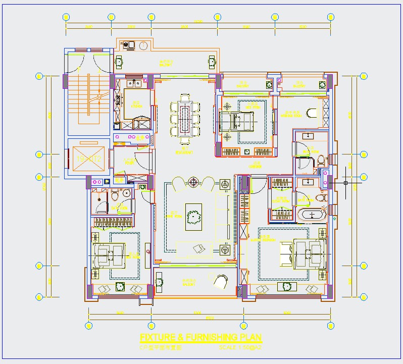 深圳某大型豪宅样板房施工平面图