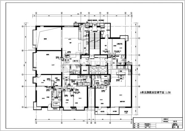住宅户型中央空调CAD平面图-图二