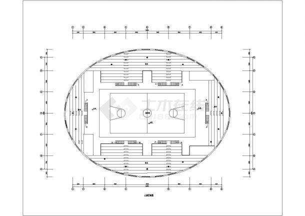 篮球场体育馆方案设计施工图纸-图一