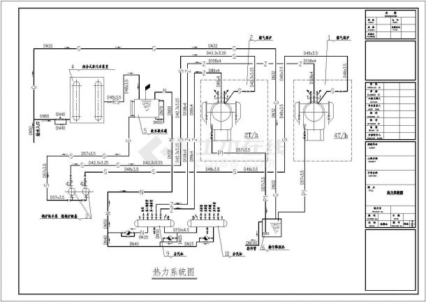某燃气锅炉房管路设计施工图纸（共5张图）-图一
