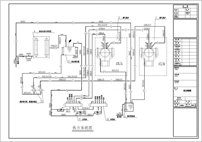 某燃气锅炉房管路设计施工图纸（共5张图）_图1