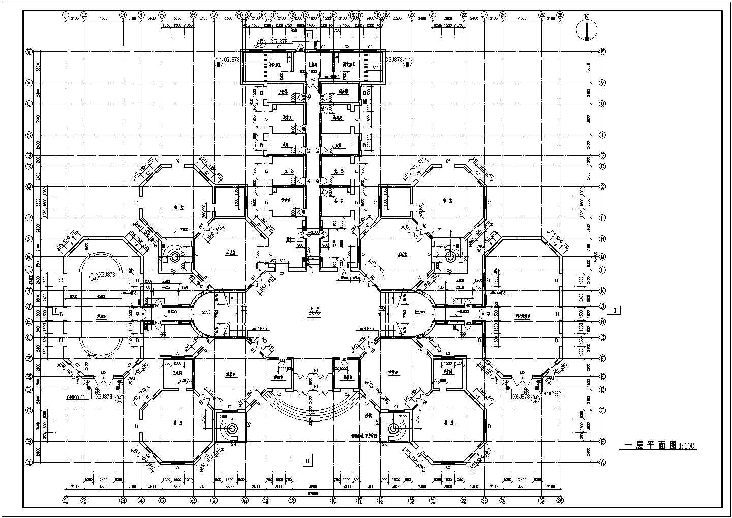 二层欧式风格幼儿园建筑设计施工图