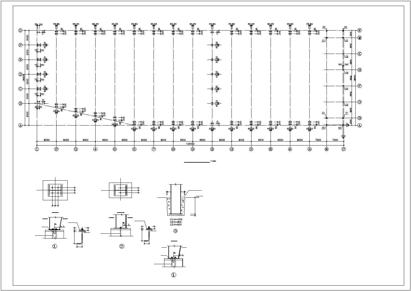 ]某货运楼钢桁架结构施工节点构造详图