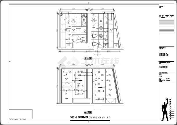 【上海】某楼盘售楼处室内设计施工图-图一