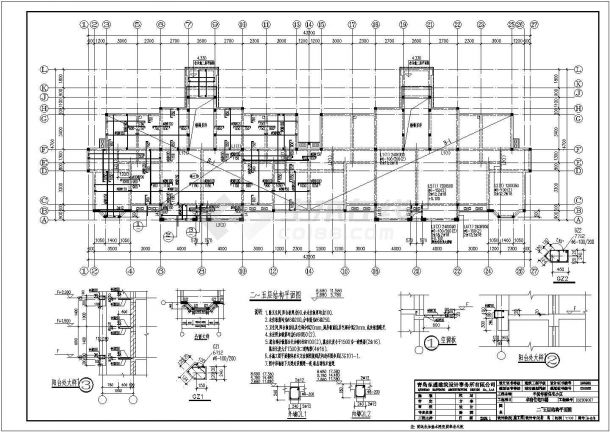 巢湖市某6层砖混住宅结构设计图（7号楼）-图二