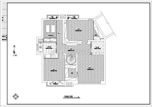 【常州】某高档小区内跃层式套房室内装修设计图-图一