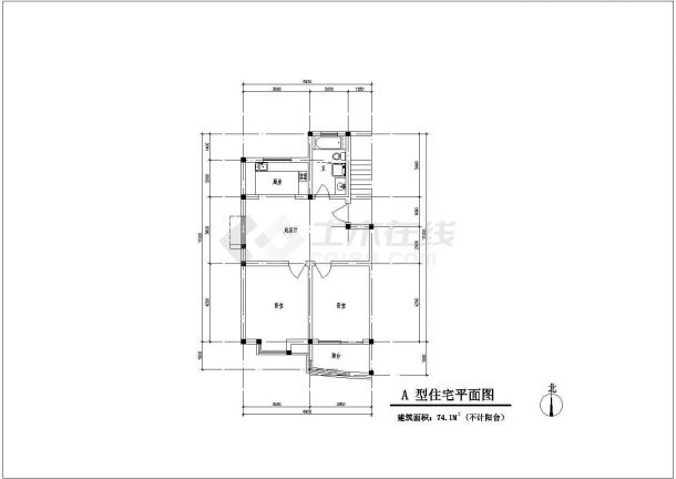 某地住宅建筑设计施工图纸（含门窗表）-图一