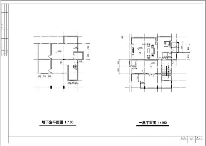 四层建筑及地下室施工图纸（含结构）_图1