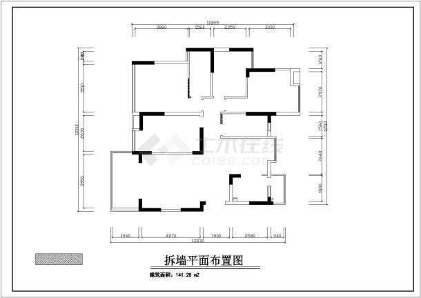 罗先生家居室内设计施工图(简约风格)-图二