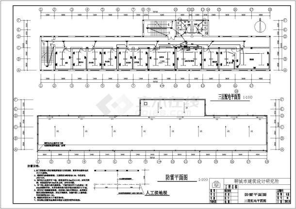 地上多层小规模医院水电规划CAD平面图-图一