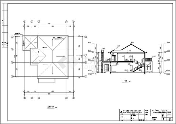 某二层独栋别墅建筑施工图（有效果图）-图二