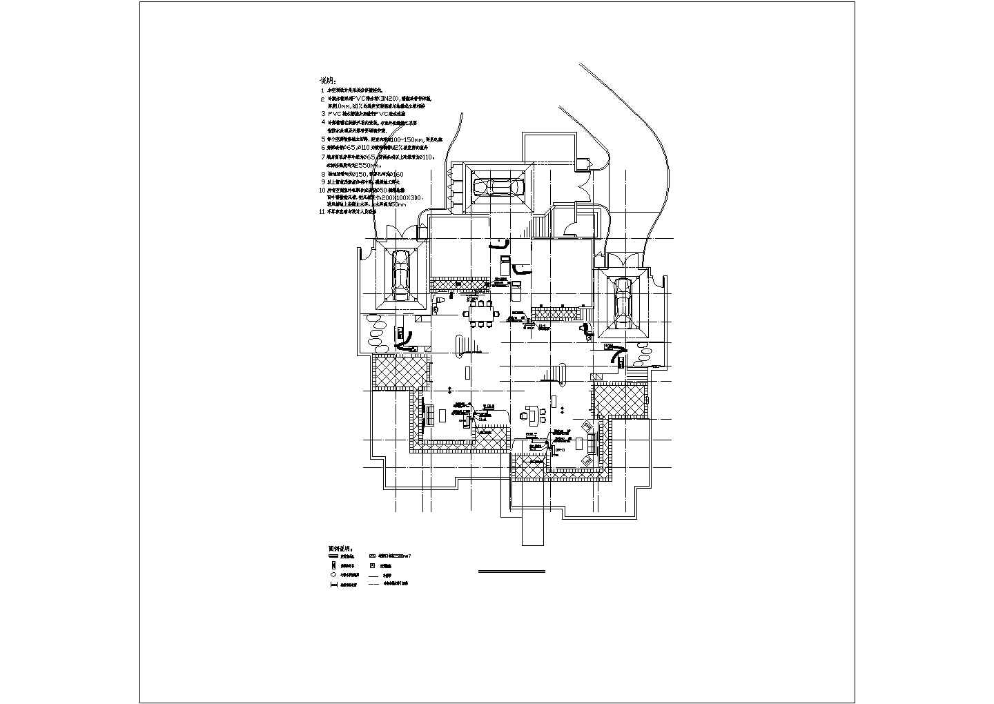 某4层3户U型别墅电气设计cad图纸，共25层