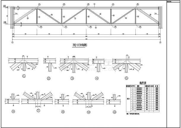 某桁架屋盖结构设计图（柱网20.0mX20.0m）-图一