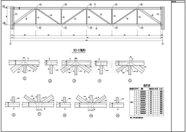 某桁架屋盖结构设计图（柱网20.0mX20.0m）-图二