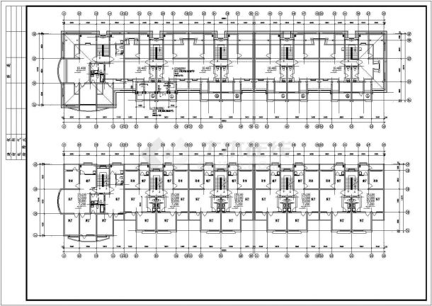 天海花园小区四层三栋住宅楼建筑设计图-图二