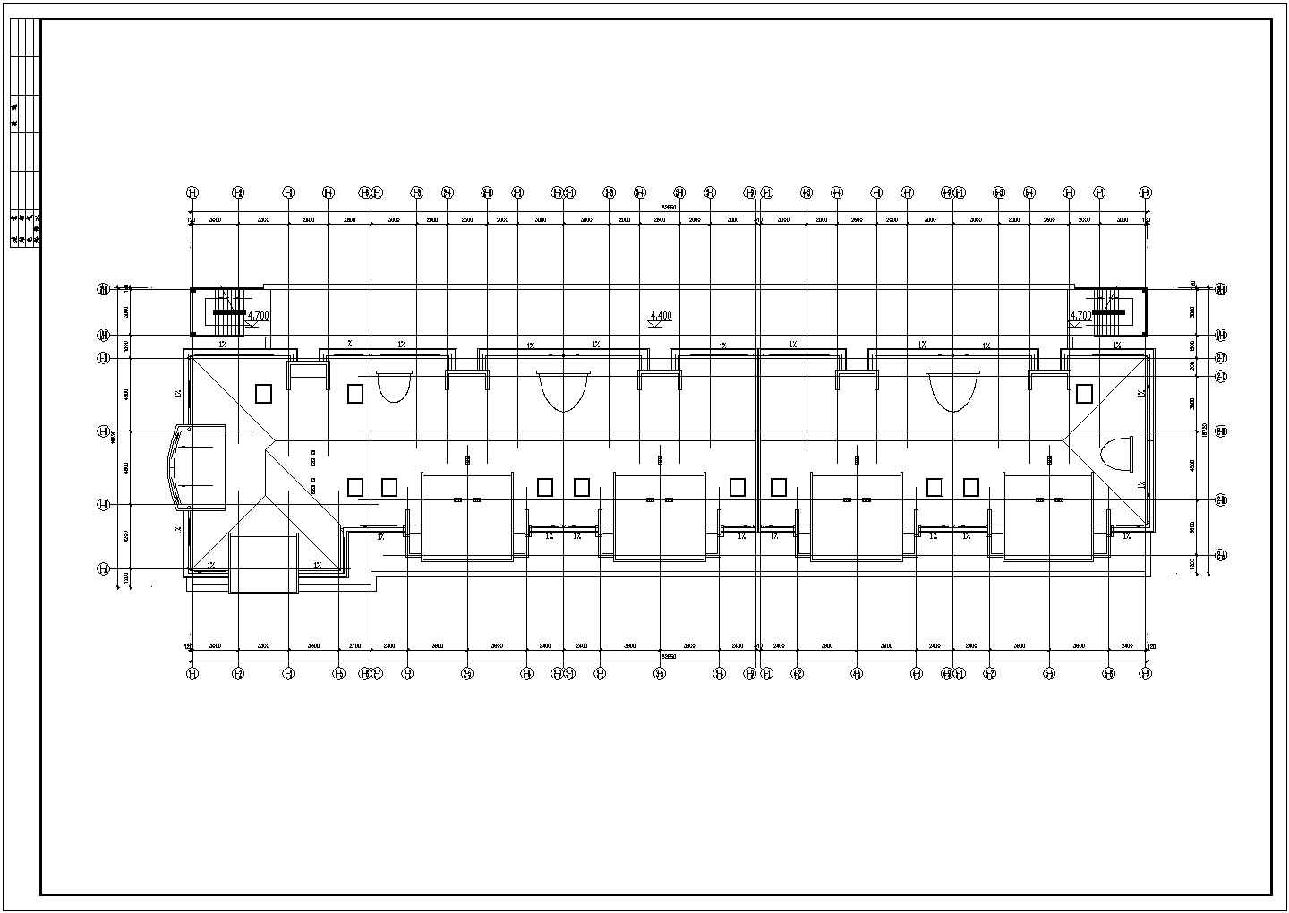 天海花园小区四层三栋住宅楼建筑设计图