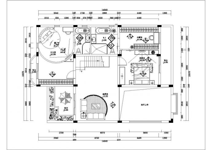 现代风格三居室室内设计施工图（含效果）_图1