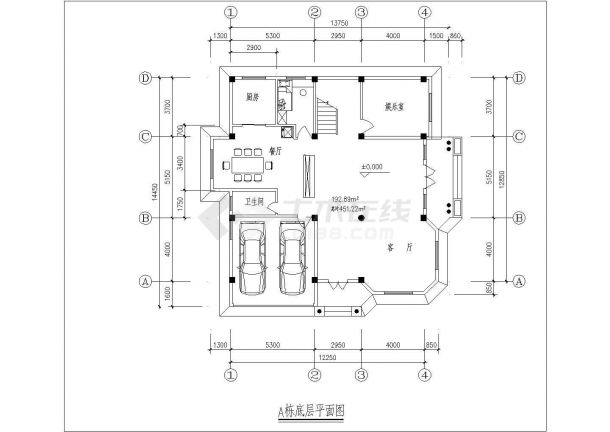 某地三层A栋住宅别墅建筑施工图纸（含效果图）-图二