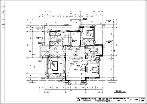 二层独栋住宅别墅建筑设计施工图纸-图二