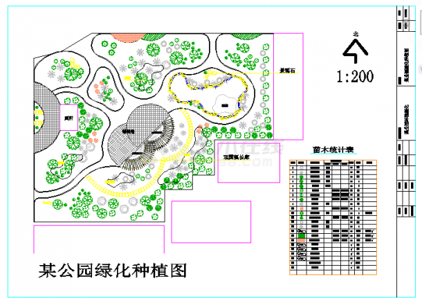 某公园环境绿化景观设计全套施工图-图一