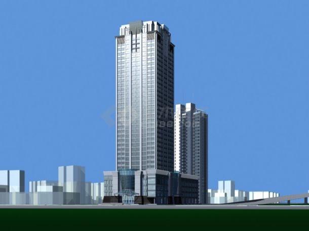 [上海]高层现代风格商业广场建筑设计方案文本（知名设计院）-图一