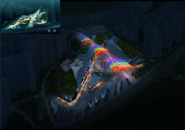 [成都]滨海区现代风格平滑形体商业广场建筑设计方案文本（屋顶上的耕作）-图二