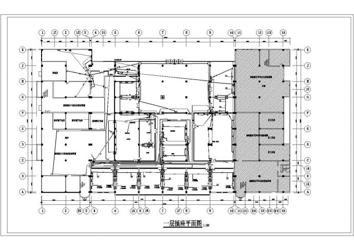 某公司二层办公区电气设计图_图1