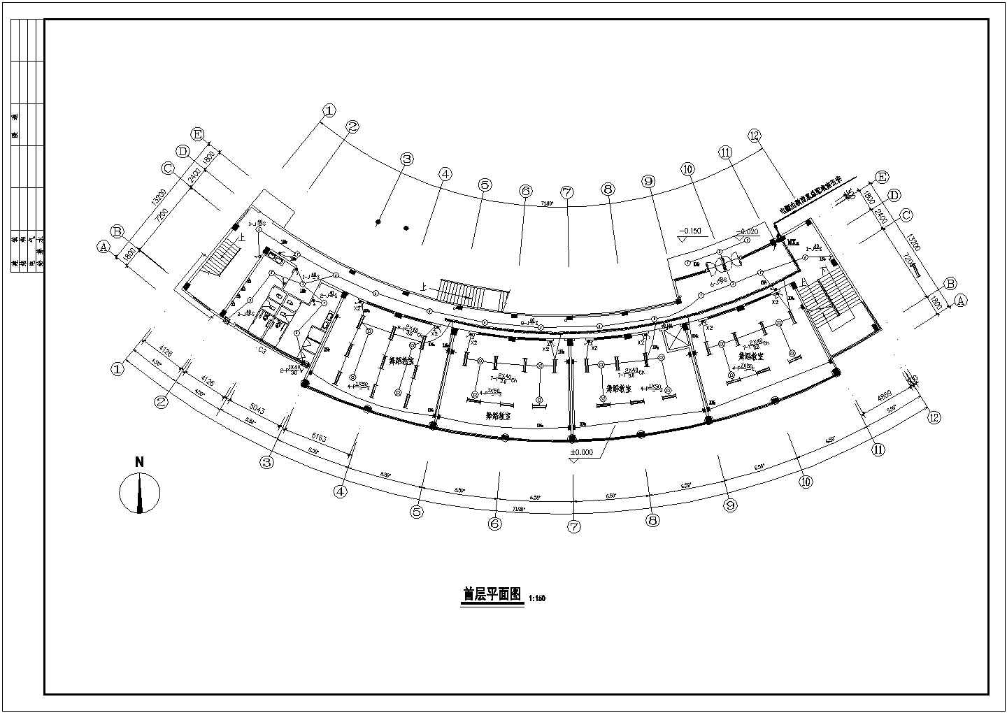 某大学五层音乐系教学楼电气设计cad图纸