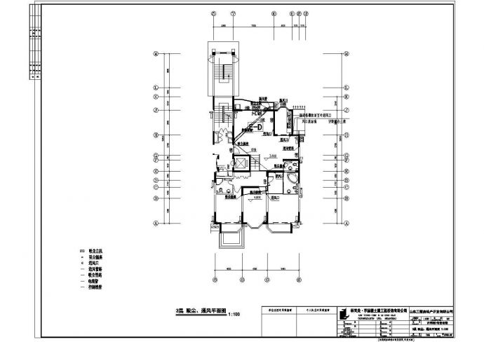 某住宅楼三层中央吸尘系统施工图_图1