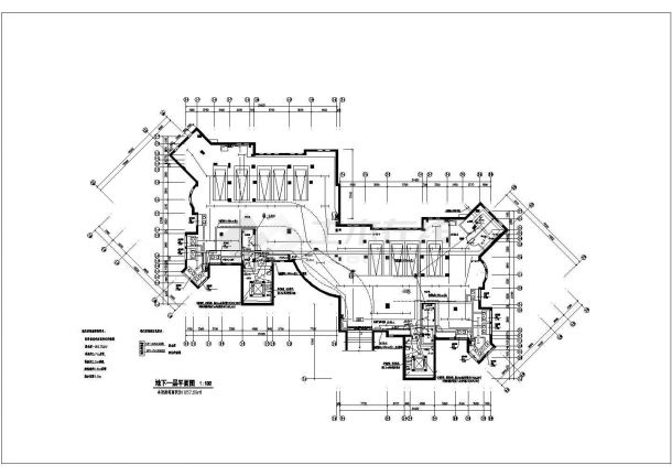 3800平四层高档住宅楼强电设计图纸（地下一层）-图二