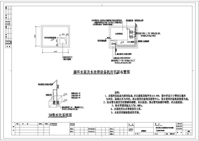 南昌某小区水景给排水设计图纸_图1