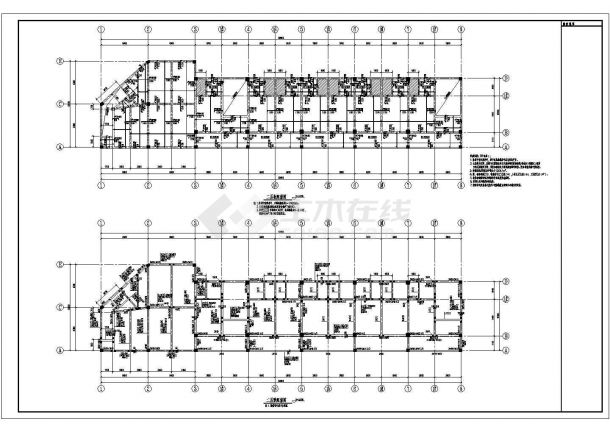 某多层框架宿舍结构图（共8张图纸）-图一