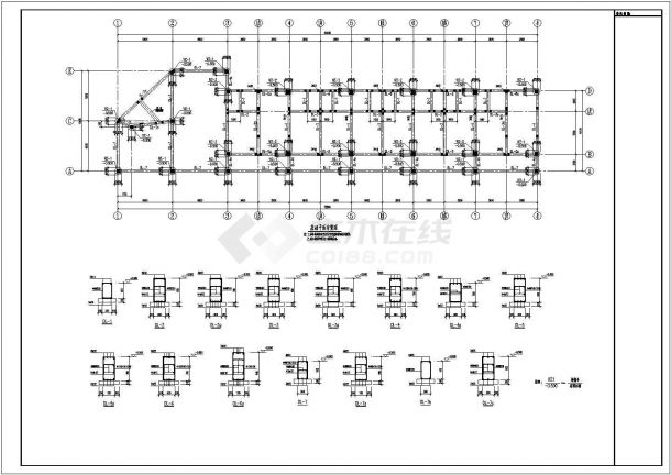 某多层框架宿舍结构图（共8张图纸）-图二