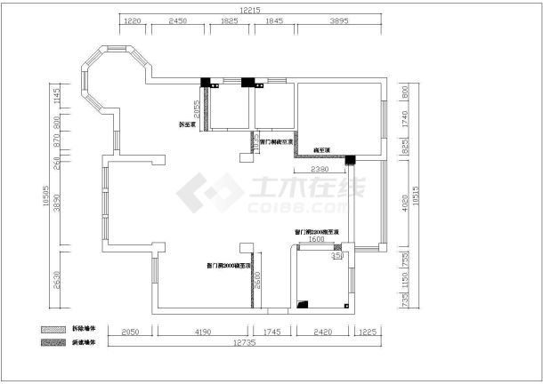 三室两厅黑白经典装修施工图（含效果图）-图二