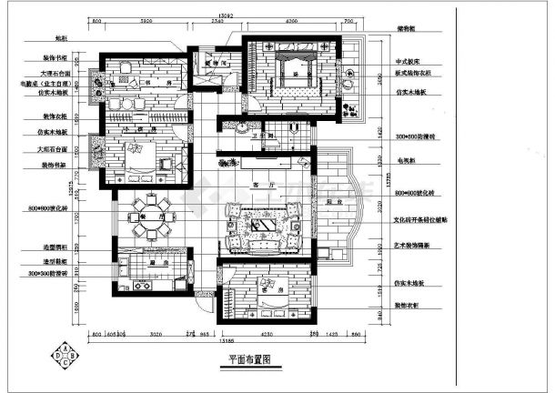 中式风格住宅家装设计施工图（附效果图）-图一