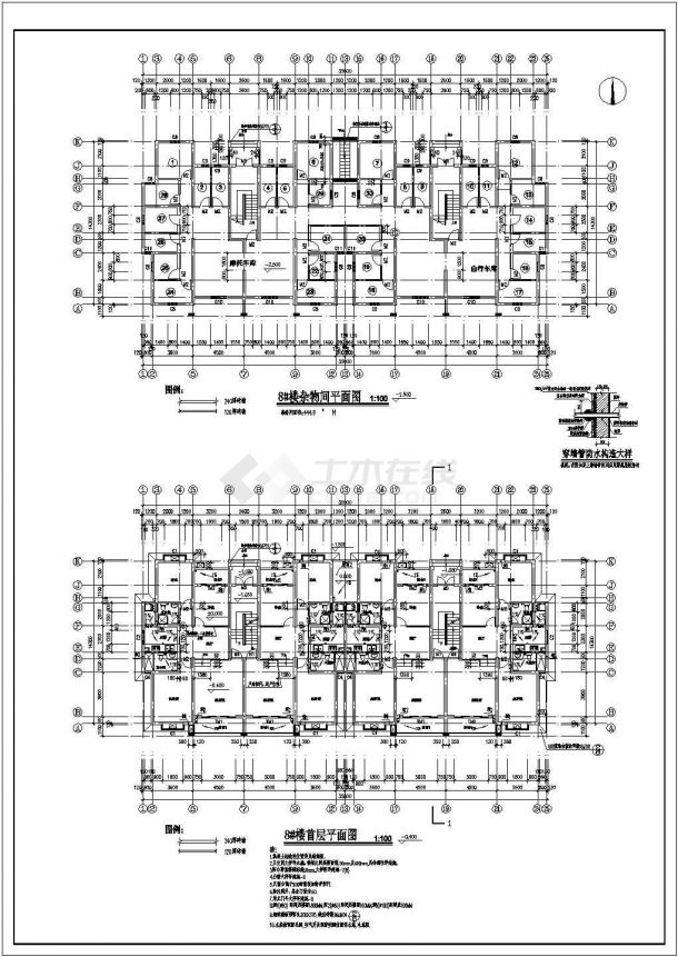 东方塞纳多层住宅楼建筑施工设计图-图一