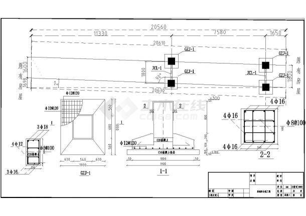 [施工图]某医院钢天桥结构设计图-图二