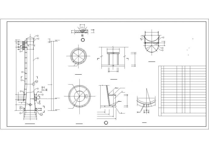 较长钢烟囱框架结构规划CAD套图_图1